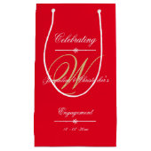 Petit Sac Cadeau Fête de l'engagement Élégant Monogramme personnali (Devant)