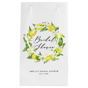Petit Sac Cadeau Fête de l'mariée à l'aquarelle en fleurs de cit