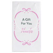 Petit Sac Cadeau Fête de mariage Ruban Rose (Dos)