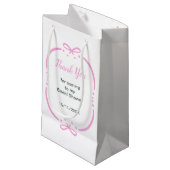 Petit Sac Cadeau Fête de mariage Ruban Rose (Devant Angle)