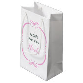 Petit Sac Cadeau Fête de mariage Ruban Rose (Dos Angle)