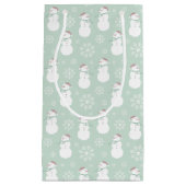 Petit Sac Cadeau Fête de Noël motif vert clair (Devant)