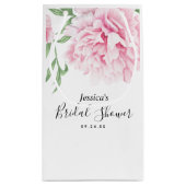 Petit Sac Cadeau Fête des mariées d'aquarelle rose Peony (Dos)