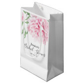 Petit Sac Cadeau Fête des mariées d'aquarelle rose Peony (Devant Angle)