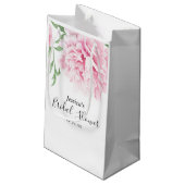 Petit Sac Cadeau Fête des mariées d'aquarelle rose Peony (Dos Angle)