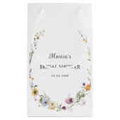 Petit Sac Cadeau Fête des mariées de cadre de feuillage rond Fleur  (Dos)