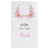 Petit Sac Cadeau Fête des mariées de ruban rose (Dos)