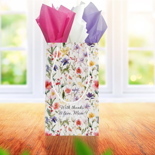 Petit Sac Cadeau Fête des mères fleurs sauvages