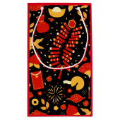 Petit Sac Cadeau Fête du Nouvel An Chinois Rouge & Noir (Dos)