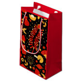 Petit Sac Cadeau Fête du Nouvel An Chinois Rouge & Noir (Dos Angle)
