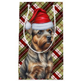 Petit Sac Cadeau Fête Frontière Terrier et Festive Plaid Noël (Devant)
