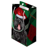 Petit Sac Cadeau Fête Noir Russe Terrier Plaqué Noël (Dos Angle)