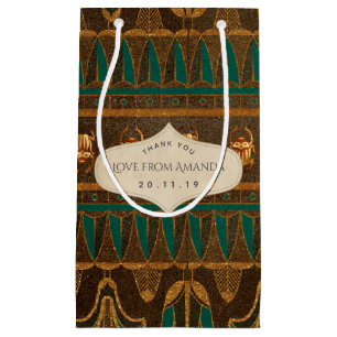 Petit Sac Cadeau Fête sur le thème de l'Égypte en feuille d'or