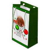 Petit Sac Cadeau Fêtes de Noël de basket-ball (Dos Angle)