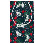 Petit Sac Cadeau Fêtes de Noël de lapin Folk (Dos)