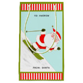 Petit Sac Cadeau Fêtes de Noël de ski (Devant)