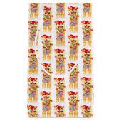 Petit Sac Cadeau Fêtes de Noël Llama aquarelle motif (Devant)