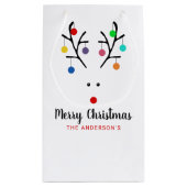Petit Sac Cadeau Fêtes modernes Noël de rennes fantaisie (Dos)