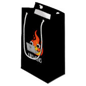 Petit Sac Cadeau Feu d'artifice Funky Fire Flame Pun Dark BG (Devant Angle)