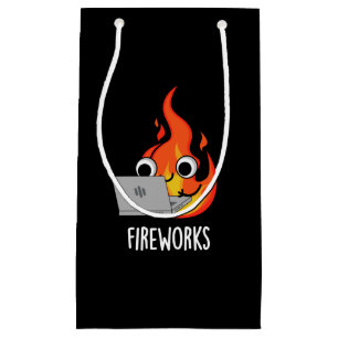 Petit Sac Cadeau Feu d'artifice Funky Fire Flame Pun Dark BG