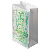 Petit Sac Cadeau Feuilles dansants (Devant Angle)