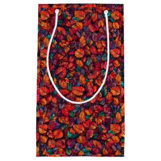 Petit Sac Cadeau Feuilles d'automne vibrantes