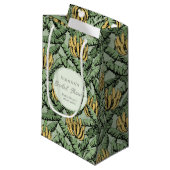 Petit Sac Cadeau Feuilles de bananier vert tropical pour enterremen (Devant Angle)