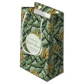 Petit Sac Cadeau Feuilles de bananier vert tropical pour enterremen (Dos Angle)