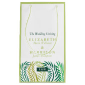 Petit Sac Cadeau Feuilles de palmiers tropicaux, Mariage de plage (Devant)