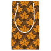 Petit Sac Cadeau Feuilles d'érable orange et brun (Devant)