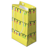 Petit Sac Cadeau Feux Xmas jaune (Devant Angle)