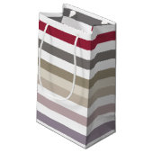 Petit Sac Cadeau Fille Beige Rouge Gros Rayures Horizontales Avec N (Dos Angle)