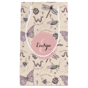 Petit Sac Cadeau Fille Blush Pink Insects Papillon Ladybug