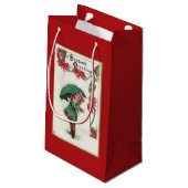 Petit Sac Cadeau Fille Bonnes Fêtes vintages (Dos Angle)