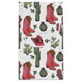 Petit Sac Cadeau Fille Country Cowgirl Noël rose et vert (Dos)