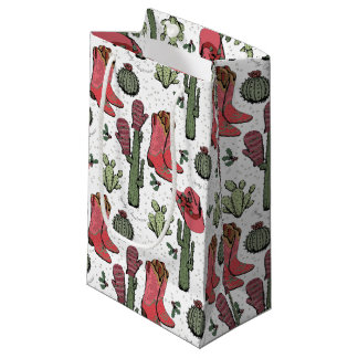 Petit Sac Cadeau Fille Country Cowgirl Noël rose et vert