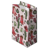 Petit Sac Cadeau Fille Country Cowgirl Noël rose et vert (Devant Angle)