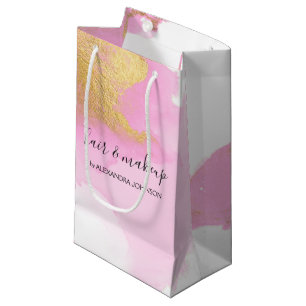 Petit Sac Cadeau Fille laveuse rose et or