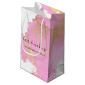 Petit Sac Cadeau Fille laveuse rose et or (Dos Angle)