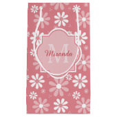 Petit Sac Cadeau Fille Monogramme Joli Rose Fleurs De Faisée Avec N (Devant)