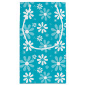 Petit Sac Cadeau Fille Monogramme Turquoise Daisy Fleurs Avec Nom (Dos)