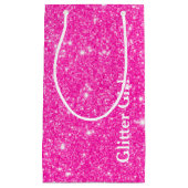 Petit Sac Cadeau Fille Parties scintillant Rose Chaud Montrez Votre (Devant)