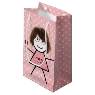 Petit Sac Cadeau Fille sur points à 60 ans 