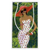 Petit Sac Cadeau Fille tropicale avec grand Red Hat (Devant)
