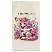 Petit Sac Cadeau Filles mignonnes unicorn fête personnalisable (Dos)