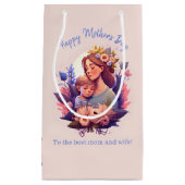 Petit Sac Cadeau Fils et mère heureux Fête des mères (Devant)