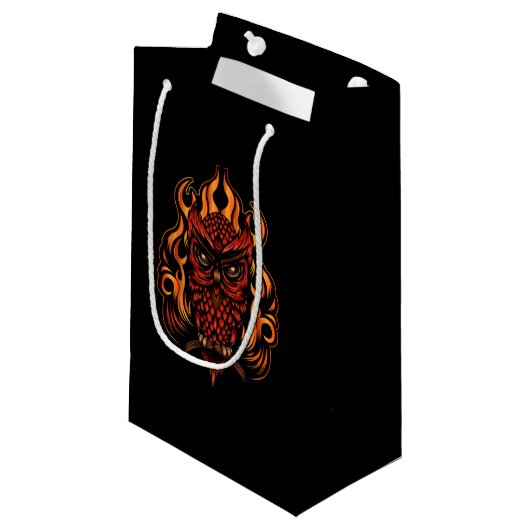 Petit Sac Cadeau Fire owl (Devant Angle)