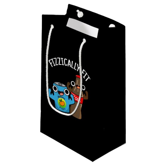 Petit Sac Cadeau Fizzic Fit Funny Fizzy Cola Pun Dark BG (Devant Angle)