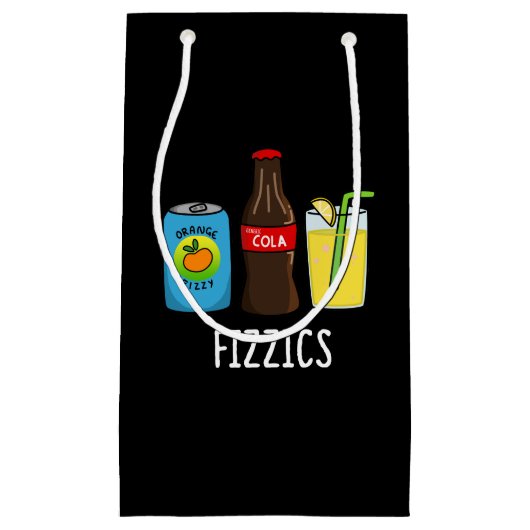 Petit Sac Cadeau Fizzics Funny Fizzy Cola Boissons Pun Dark BG (Devant)