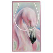 Petit Sac Cadeau Flamant rose rose Pastel Art (Dos)